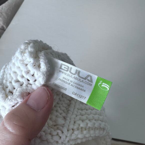Bula white Cable Knit Fleece Lined Beanie with bill- One Size - Picture 6 of 6